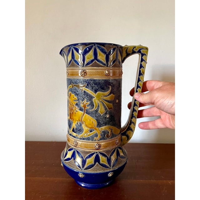 Enameled Jug from Sarreguemines, France, 1900s For Sale - Image 9 of 10