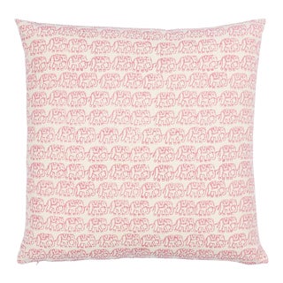 Schumacher X Molly Mahon Ellies + Garden Path 20" Pillow in Iron & Rose For Sale