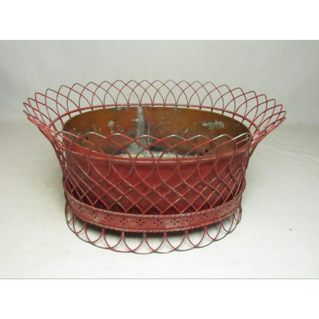 French Wirework Tole Painted Planter For Sale - Image 13 of 16