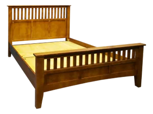 Mission Style Quarter Sawn Oak Bed With Slats - Michael's Cherry