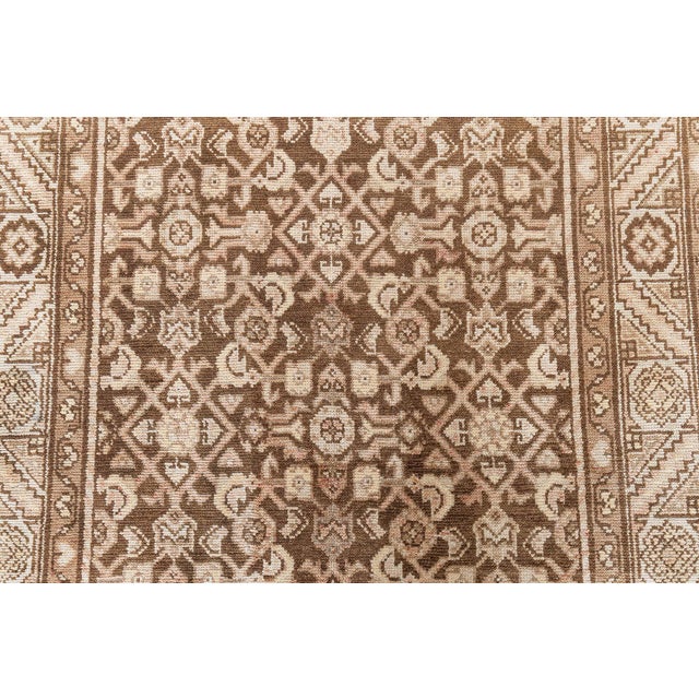 Doris Leslie Blau Antique Malayer Allover Warm Tan Runner In - c. 1920 For Sale - Image 9 of 9