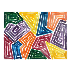 Contemporary Abstract Oil on Canvas Painting "12 Shapes" by Dana Gordon