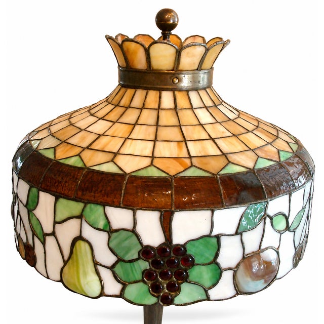 Early 1900's Williamson Leaded Glass Table Lamp For Sale In Tampa - Image 6 of 9