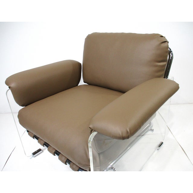 Pace Argenta Upholstered and Lucite Lounge Chairs for Pace Collection For Sale - Image 12 of 17