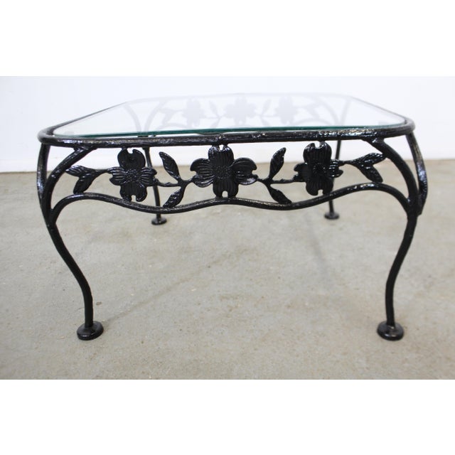 Vintage Wrought Iron Meadowcraft Dogwood Iron Outdoor Square Accent End