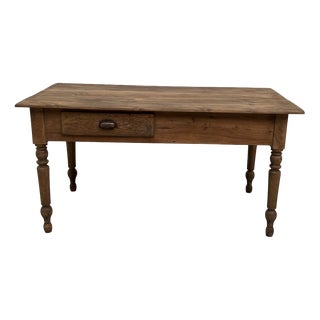 Vintage Pine Farm Worktable, 1950s For Sale
