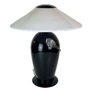 Black & White Murano Table Lamp, 1980s For Sale