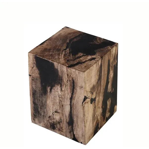 Made from one fossilized tree trunk, this organic petrified wood stool or side table is hand polished to show its...