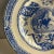 Supremely charming English Charles Allerton child's plate, Little Mae with Dog, blue Transferware, 1887, standing girl...