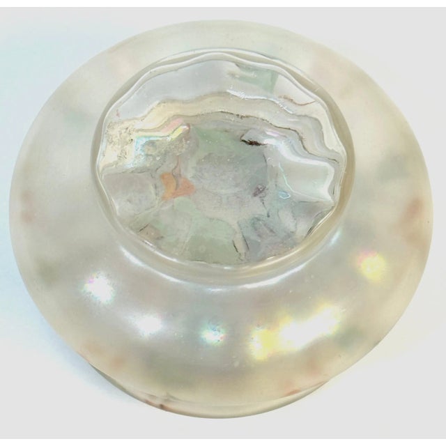 French Style Enameled Holly Motif Frosted Iridescent Box, Style of Daum Nancy For Sale - Image 10 of 10