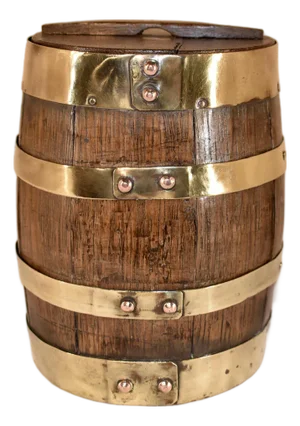 19th Century English Oak Strapped Treen Barrel