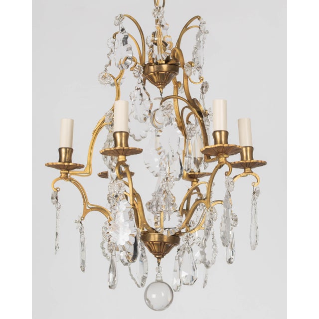 Metal French Louis XV Style Crystal Chandelier For Sale - Image 7 of 15