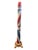 19th c wood red, white and blue barber pole with wood stand. Pole is in excellent condition with bright paint and the...
