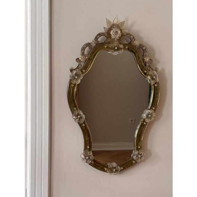 Venetian Murano Glass Mirror For Sale - Image 4 of 4