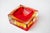 Red and Yellow Cubic Sommerso Ashtray attributed to Seguso, Murano, Italy, 1970s For Sale - Image 6 of 8