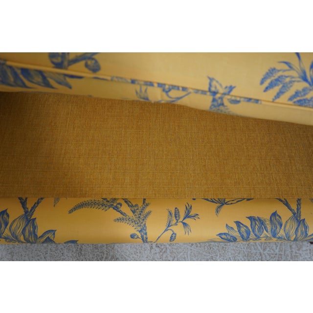 Baker Colonial Williamsburg Blue & Yellow Settee Sofa For Sale - Image 16 of 18