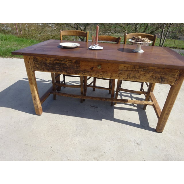 Antique Farm Oak Table, 1800s For Sale - Image 16 of 18