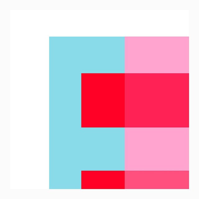 Pink Through Red on Turquoise Fine Art Print 30" X 40" by Liz Roache For Sale - Image 4 of 6