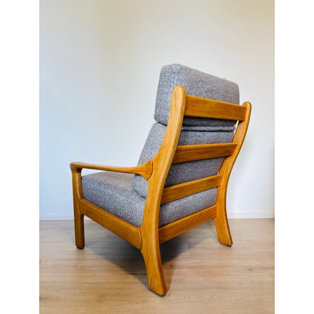 Gray Vintage Oak Lounge Armchair, West Europe, 1970s For Sale - Image 8 of 15