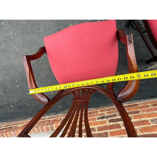 Hepplewhite Pair of Antique Hepplewhite Style Arm and Side Chairs For Sale - Image 3 of 10