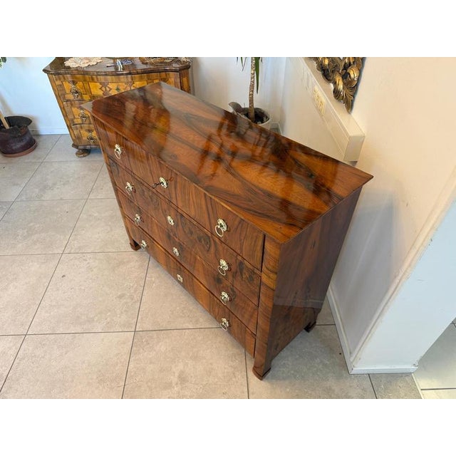 Antique Biedermeier Walnut Veneered Chest of Drawers For Sale - Image 11 of 14