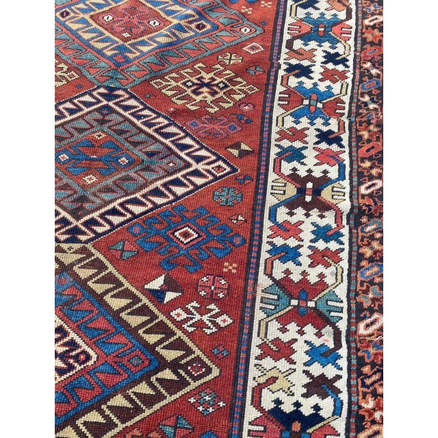 Antique Caucasian Kazak Runner For Sale - Image 10 of 18