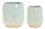 Two-Tone Porcealin Planter with Leaf Design (Set of 2) For Sale