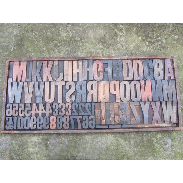 Vintage Industrial Wooden Letters & Numbers Printing Blocks, 1930s For Sale - Image 13 of 13