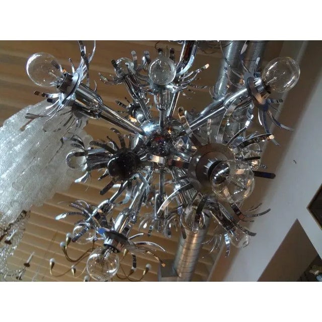 Gaetano Sciolari Italian Mid-Century Modern Chrome Sputnik Chandelier in the Style of Gaetano Sciolari For Sale - Image 4 of 12