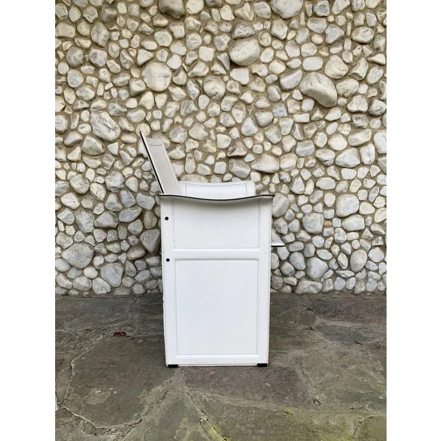 1980s Italian White Leather Armchair by Tito Agnoli for Matteo Grassi, 1970s For Sale - Image 5 of 18
