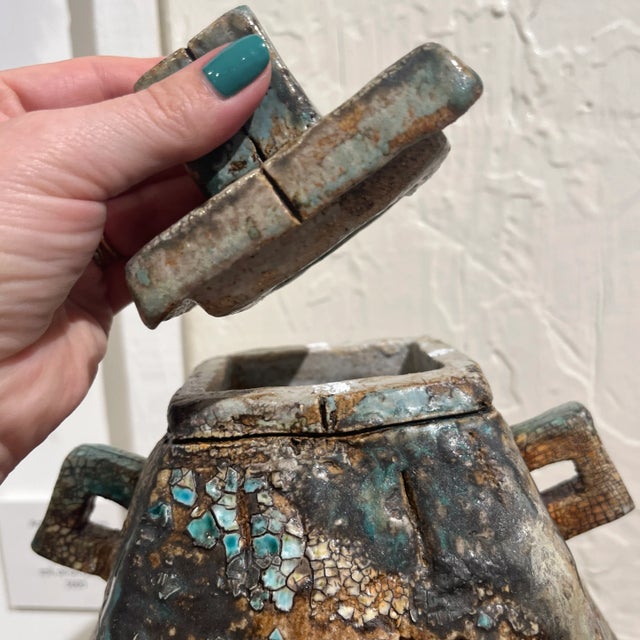 2020s Ceramic Vessel With Lid by Nancy Pirri For Sale - Image 5 of 6