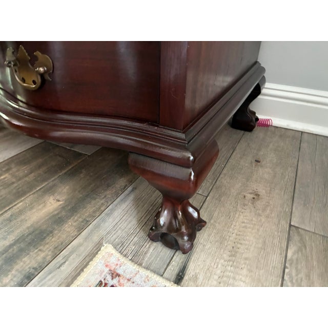 Mahogany Secretary, Serpentine Front, Maddox Reproductions Jamestown Ny 1950s For Sale - Image 11 of 12