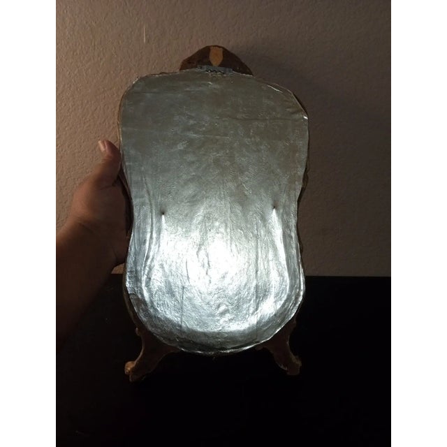 1960s Handcrafted Teal Gilded Venetian French Florentine Mirror For Sale - Image 4 of 9