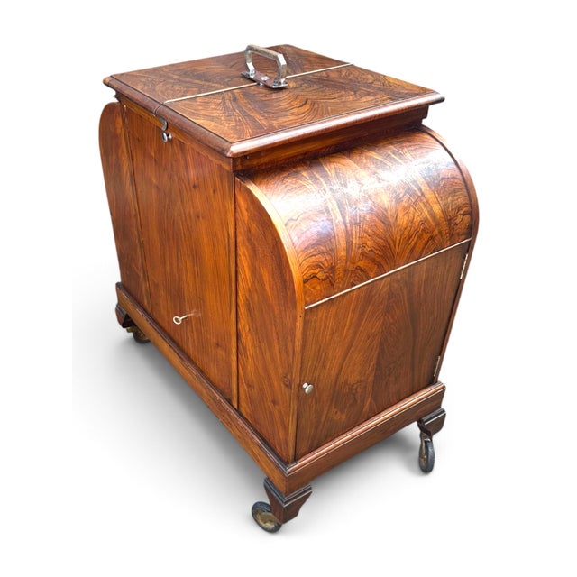 Brown Art Deco Walnut Asprey "Elevette" Patent Mechanical Drinks Cabinet, Circa 1930s. For Sale - Image 8 of 12