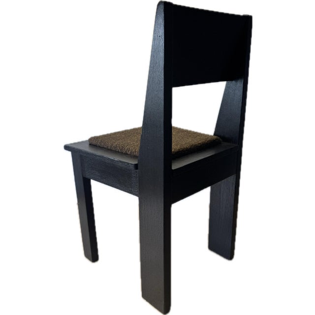 Black Art Deco Oak Dinning Chairs by J.A. Muntendam for L.O.V. Oosterbeek, Set of 2 For Sale - Image 8 of 9