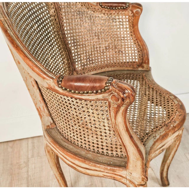 Louis XV Part Painted and Caned Desk Chair For Sale - Image 10 of 12