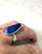 Contemporary Sterling Silver and Faceted Lapis Cocktail Ring For Sale - Image 3 of 5
