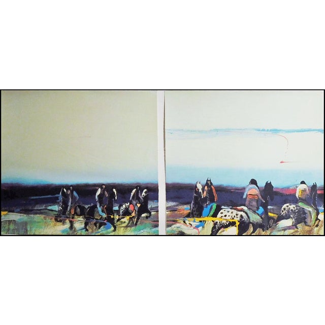 "War Shields at Dawn I & II " framed Original Limited Edition Serigraph on paper by Earl Biss Hand Signed by the Artist...