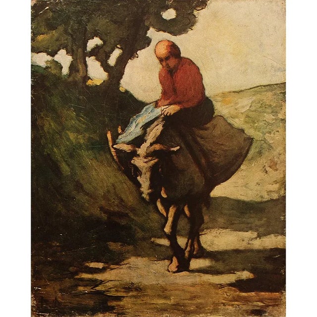 1940s After Honore Daumier "Returning From the Market" First Edition Cottage Style Lithograph For Sale In Dallas - Image 6 of 8