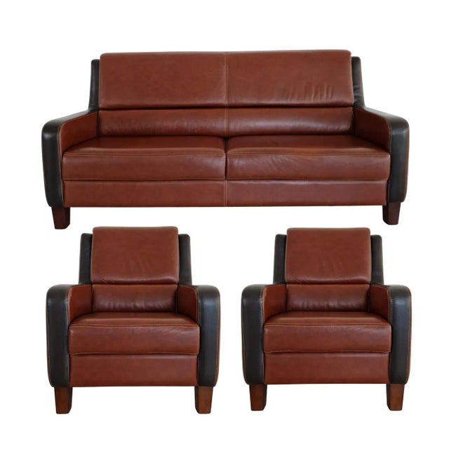 Art Deco Sofa and Lounge Chairs, 1970s, Set of 3 For Sale - Image 10 of 10