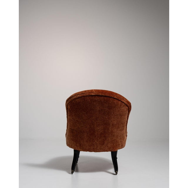 19th Century 19th Century France Napoleon III Burnt Orange Wood Armchair For Sale - Image 5 of 10
