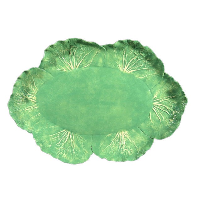 Late 20th Century Dodie Thayer Trompe l'Oeil Lettuce Ware Platter For Sale - Image 14 of 15