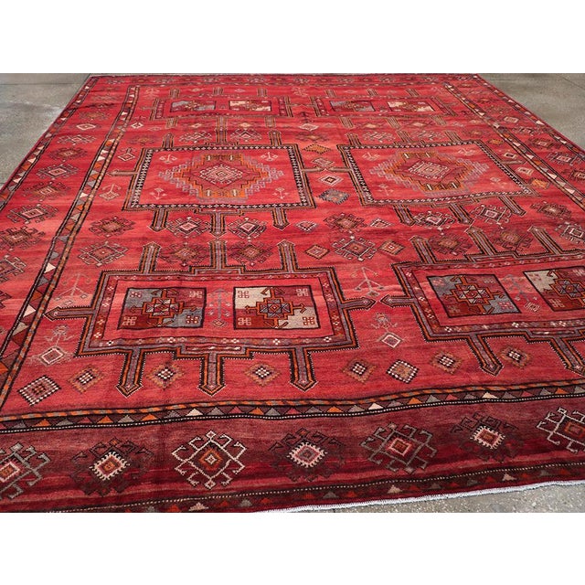 Burgundy Galerie Shabab Collection Mid-20th Century Turkish Anatolian Room Size Carpet For Sale - Image 8 of 10