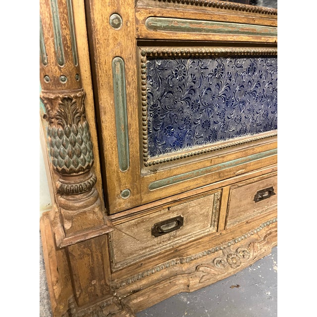 Pair: 19th Century Indian Wood Mirrored Wedding Chests For Sale - Image 4 of 5