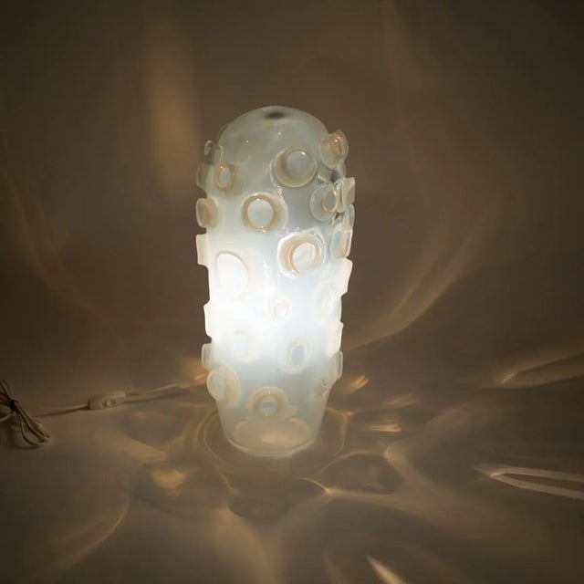Limited Edition Handblown Opaline Art Glass Lamp, "caldera" For Sale In New York - Image 6 of 7