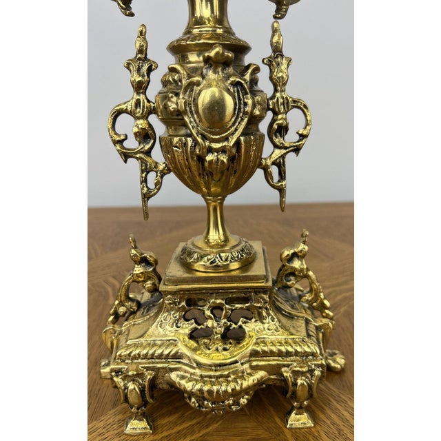 Gold Vintage Candleholders in Brass, Set of 2 For Sale - Image 8 of 12