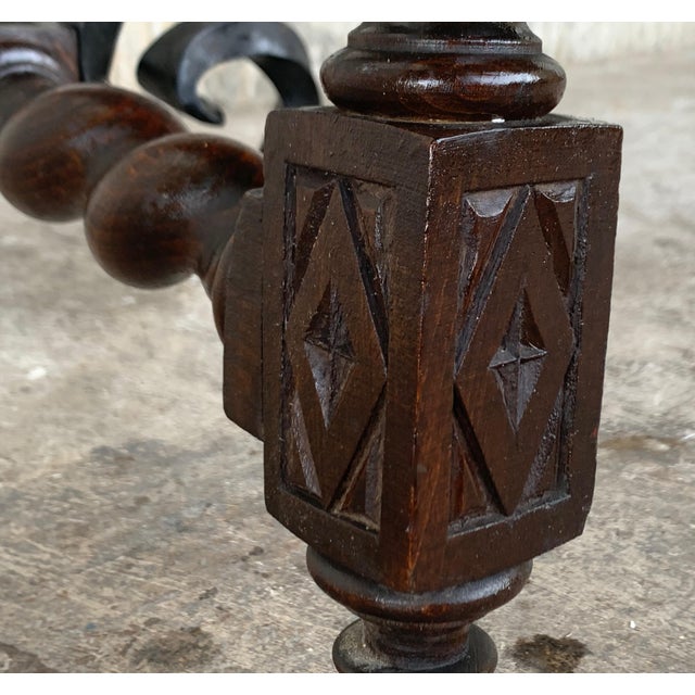 19th Spanish Console/Desk With Iron Stretcher and Solomonic Legs For Sale - Image 12 of 12