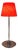 Vintage Table Lamp with Chrome-Plated Metal Base and Red Patterned Glass Shade, 2000s For Sale