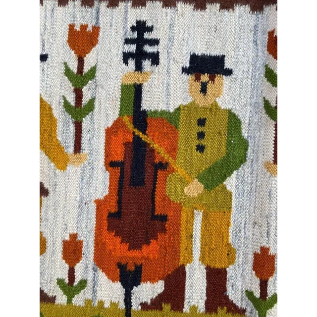 Very beautiful Mid-Century Polish tapestry Kilim, with beautiful native design and nice colors, entirely hand woven with...