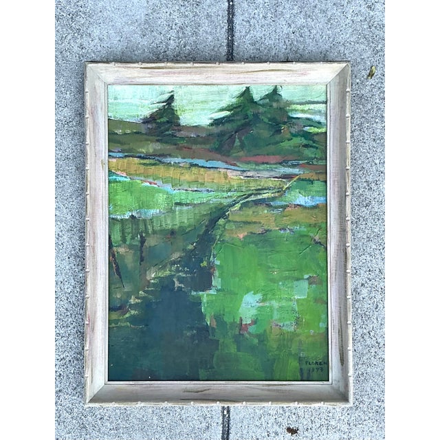 Vintage Original Landscape Oil on Canvas For Sale In West Palm - Image 6 of 12